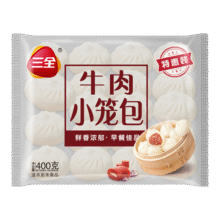 三全 中式早餐半成品 发面牛肉小笼包400g(约15只) 任选9件+赠1件48元（合4.80元/件）