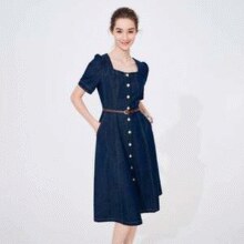 Navigare 意大利小帆船 女士复古方领牛仔裙短袖连衣裙2322874526￥312.00 5.0折