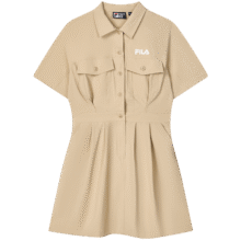 超V：FILA 夏季连衣裙 翻领工装裙梭织裙386元（需领券）