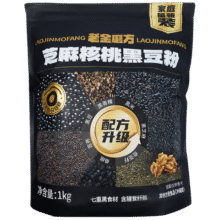 老金磨方 黑芝麻糊米糊核桃芝麻黑豆粉 1000g35.52元（需领券，合17.76元/件）