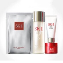 超V：SK-II 套装礼盒 神仙水75ml+洁面20g+精华霜15g+面膜1片套352元（需领券）