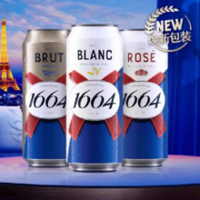 法式1664 啤酒白啤500ml*6罐35.36元