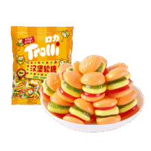 需换购：德国口力  汉堡橡皮糖 108g 儿童休闲零食糖果 0脂肪 水果软糖6.9元（需领券）