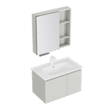 九牧（JOMOO）浴室柜 陶瓷一体盆抗菌洗脸盆柜组合冷灰80cm A2741-14LD-51528.6元 (每满299减30,券后省0.95,月销1000+)