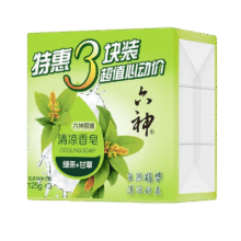 六神香皂清凉清香清洁 【绿茶+甘草】125g*3块7.97元（需领券）