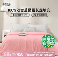 钱皇 云霓织梦蚕丝被100%双宫茧桑蚕丝 夏凉被 被重约3斤200*230cm 粉