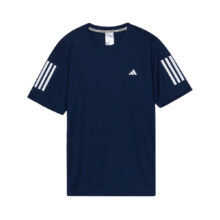 adidas 条纹时尚百搭男子圆领T恤上衣夏装高尔夫男装77元（超V会员价，有首单礼金价格更低）