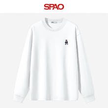 SPAO 纯棉长袖T恤男女同款 白/海军熊-贴布绣30.4元（需买2件，需用券）