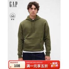 Gap 盖璞 25年秋季新款 男款Logo刺绣连帽抓绒卫衣 795625新低108元包邮