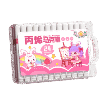 名遇丙烯马克笔24色水彩笔儿童小学生专用可叠色美术绘画彩色记号笔生日开学季必备礼物 24色/草莓兔10.8元 (月销1000+)