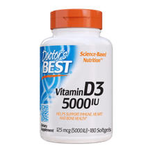 88VIP会员：多特倍斯 Doctor's BEST 维生素D3 5000IU软胶囊180粒