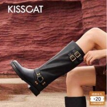 KISSCAT 接吻猫 真皮长筒美拉德骑士靴459元包邮
