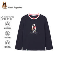 Hush Puppies 暇步士 童装儿童男女大童秋款弹力舒适柔软经典长袖衬衫 冰晶蓝 130券后59元