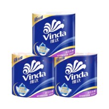 维达（Vinda）卷纸蓝色经典加厚 有芯卷筒纸巾厕纸手纸卫生纸高性比厚实可冲散 4层 130g*30卷 性比之选整箱装40.9元/件 拍3件
