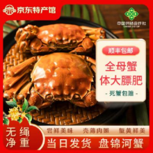 盘锦河蟹全母蟹无绳净重鲜活大闸蟹礼盒 丨1-1.3两 1.8斤16-18只（满黄）*1件119.9元