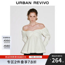 UR【HOT】2025秋季新款女装气质一字领打揽罩衫衬衫UWG250228 本白 (领口偏低) XS209.8元 (满2件9折,券后省0.78)