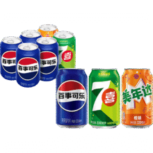 百事 7喜美年达混装330ml*68.9元