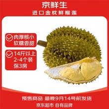 限移动端、京东百亿补贴：京鲜生 进口金枕头榴莲 2-4个装 总重7kg以上券后299元