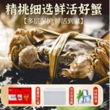 优鲜鸟 鲜活大闸蟹现货 去绳足重全母蟹2.0-2.3两 6只新低59元包邮（9.8元/只）