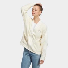 阿迪达斯三叶草 adidas originals 条纹V领运动针织衫 女款 乳白色149元包邮