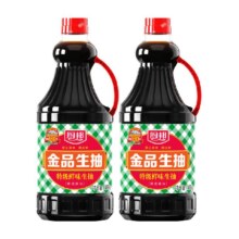 厨邦金品生抽酱油1.48kg×2瓶13.51元+0.39元金币