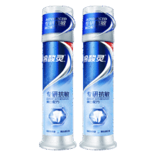 冷酸灵极地白按压式牙膏双重抗敏感美白清新口气去除牙渍缓解牙齿敏感 专研抗敏130g两支装
