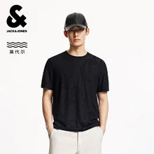 JACK&JONES 杰克琼斯 杰克·琼斯 男士短袖T恤 M 黑色 225201080E40券后89元