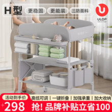 优乐博（ULOP）尿布台婴儿护理台多功能操作台新生儿按摩抚触台宝宝洗澡换尿布台 婴儿尿布台护理台-标准款灰色 新生儿换尿布台操作台388元 (满199减100,券后省10)
