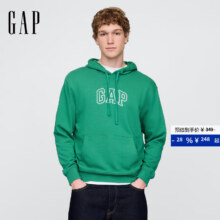Gap【成毅代言】男女装2025秋冬logo抽绳连帽口袋卫衣宽松708409 绿色 XS 美码 S亚洲码175/88A114元