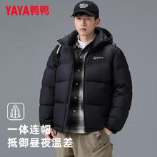 YAYA 鸭鸭羽绒服 户外极寒加厚男士短款羽绒面包服时尚保暖羽绒服外套 黑色 男女同款券后254.5元