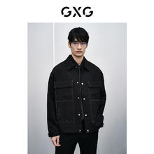 GXG 男装 明线设计夹克 黑色 165/S164.4元