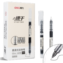 得力（deli）直液笔速干笔签字笔 0.5mm全针管中性笔 商务办公学生水笔走珠笔 黑色 12支/盒S85614.8元 (每满99减10,送赠品,月销9000+)