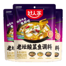 PLUS会员：好人家 0添加 经典老坛酸菜鱼220g*3袋16.67元包邮