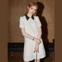 KUHNMARVIN 休闲风撞色连衣裙女夏季小清新短袖POLO裙101元（超V会员价，有首单礼金价格更低）