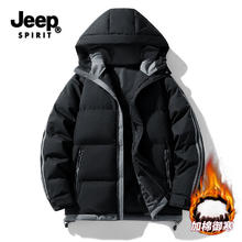 JEEP SPIRIT 吉普连帽棉衣2025新款 黑色 XL （建议体重120-140斤）
