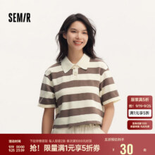 限尺码: 森马（Semir）POLO衫女短款条纹复古风宽松29.5元
