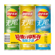 Lay's/乐事 无限薯片组合装 休闲零食 104g 3罐（3口味）