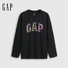 Gap 盖璞 男女装2025秋季新款logo涂鸦印花纯棉宽松长袖T恤上衣787426券后58元