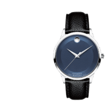 2日20点：摩凡陀 MOVADO MODERN CLASSIC 现代经典系列 0607123 男士机械腕表 40mm 蓝色 黑色 牛皮