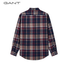 GANT 法兰绒格纹翻领舒适百搭复古男衬衫