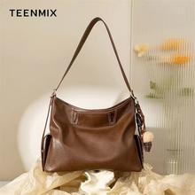 TEENMIX 天美意 牛皮托特包 大号（可放14寸平板电脑）券后153.28元