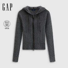 Gap女装 肌理纯棉连帽针织衫