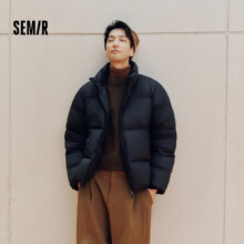 20点：森马 羽绒服 男 三防外套 发热保暖 面包服冬2025新款抗静电 黑色（灰鸭绒）150元
