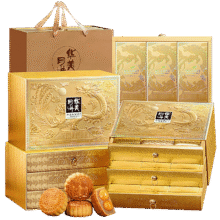 华美月饼礼盒双黄纯白莲蓉中秋送礼金尊纳福1100g（精装三层礼盒）21.88元 须领券和凑单 领券中心领取5.1-5元