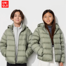 5折白 菜价！UNIQLO 优衣库 男童女童高级轻型羽绒连帽外套 471377（110-160CM）￥149.50