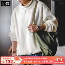 马登工装 美式休闲摇粒绒卫衣立领cityboy宽松慵懒无帽套头衫男秋 米白色 S119.9元 (券后省40)