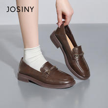 JOSINY 卓诗尼 卓诗尼女鞋清仓春秋韩系百搭乐福鞋厚底增高小皮鞋券后79元