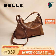 BeLLE 百丽 女包2025年发财包轻奢通勤hobo单肩斜挎包托特包8517ABX5 卡其色
