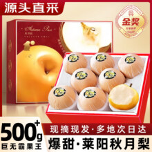 裕琼 山东莱阳秋月梨 5斤精选尝鲜果9-12枚丨净重4.5斤13.9元