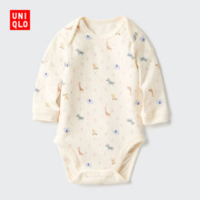 优衣库婴幼儿宝宝新生儿包臀衣长袖1件装连体衣新款478372 478373 478372/01乳白色 70cm44.1元 (券后省0.9)